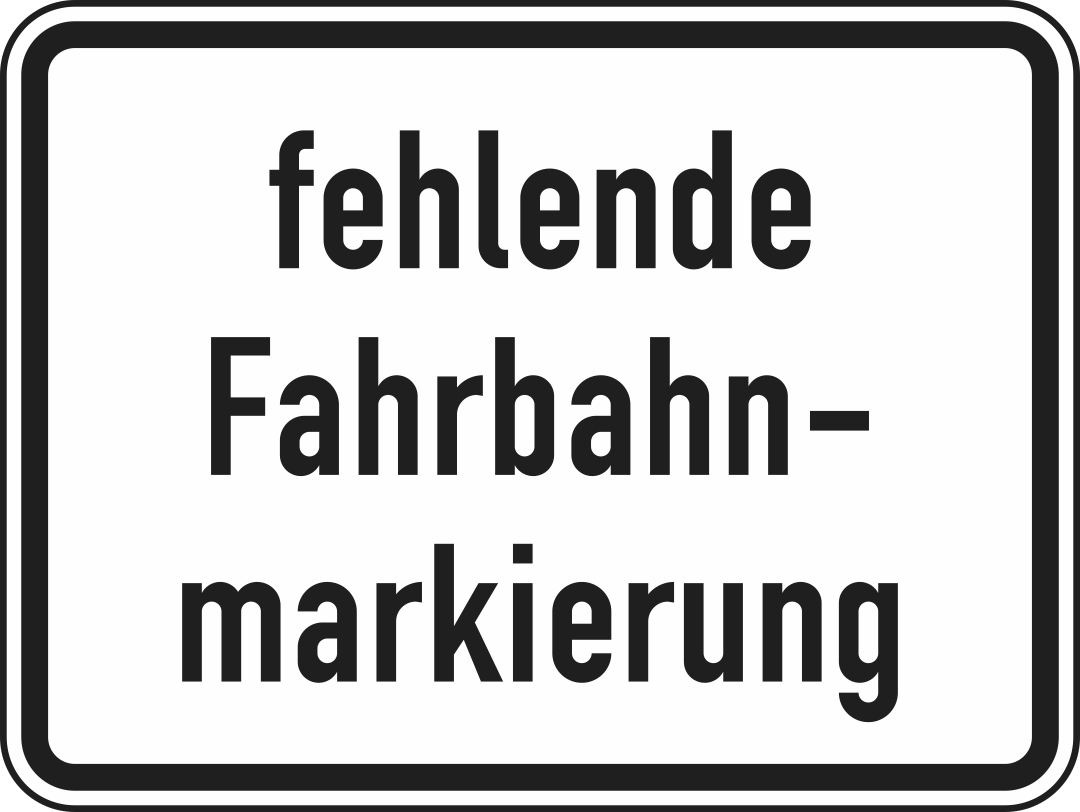 fehlende Fahrbahnmarkierung fehlende Fahrbahnmarkierung